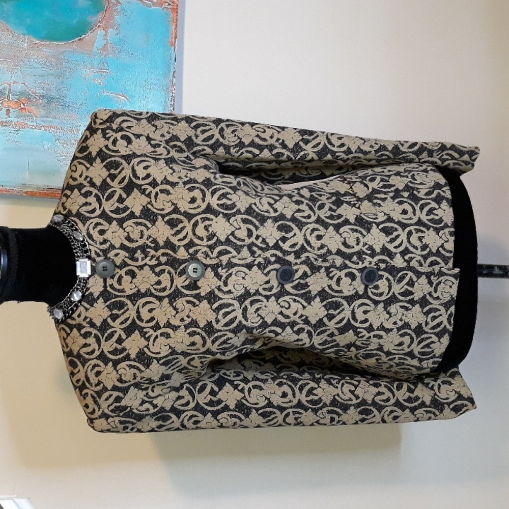 Rena Rowan /Tan/Black /Print Structured Blazer - image 3